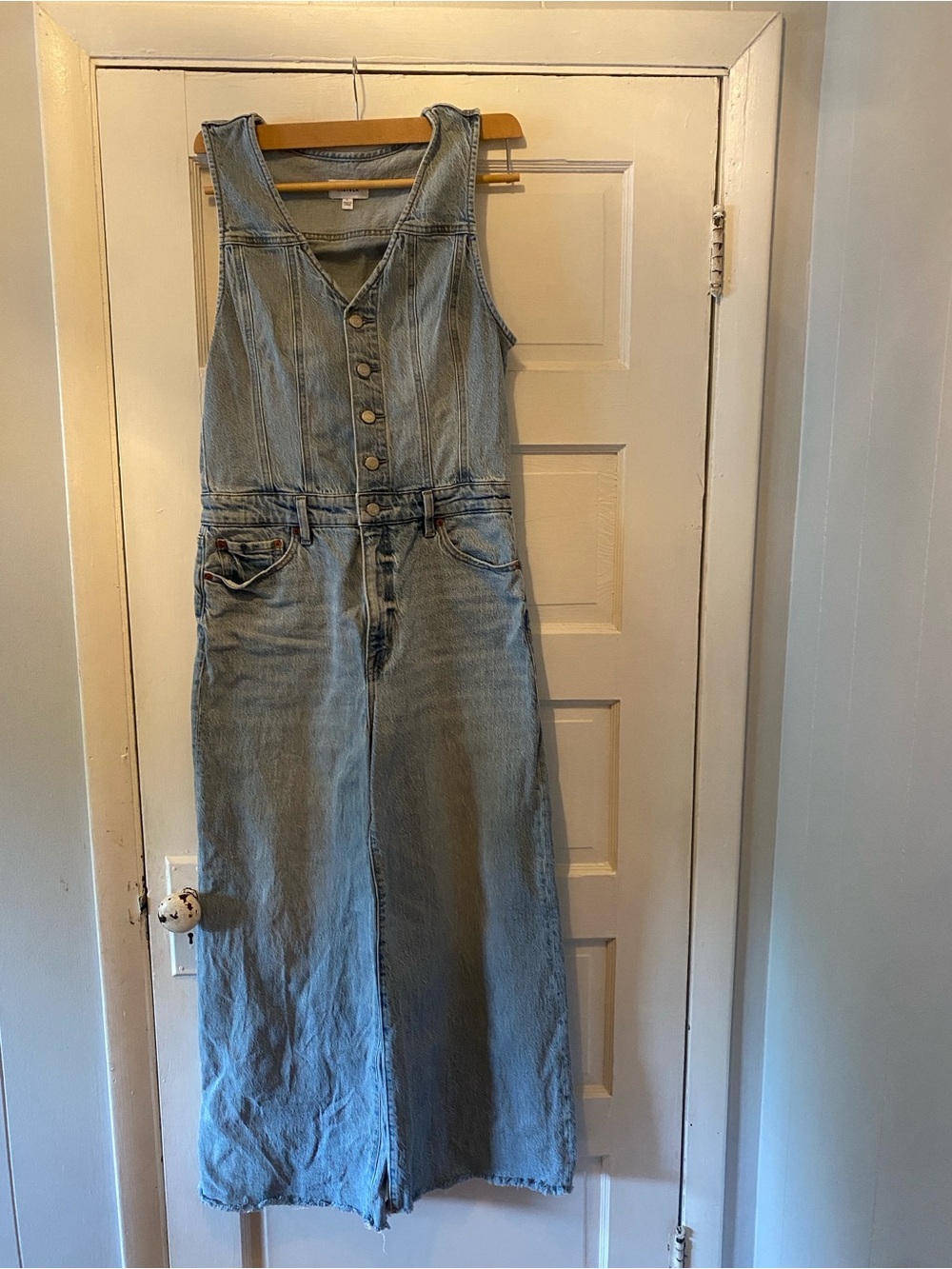 pistola Light Blue Denim Wide-Leg Jumpsuit Overalls